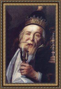 Jacob Jordaens Framed Paintings - The Bean King [detail] by Jacob Jordaens